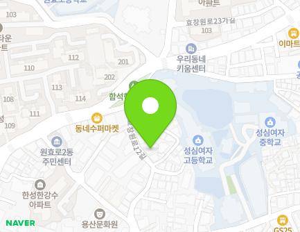 서울특별시 용산구 효창원로12길 15 (원효로4가, 리버파크) 지도