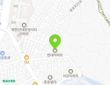 서울특별시 은평구 불광로20길 9 (불광동, 현대아파트) 서울특별시 은평구 불광로20길 9 (불광동, 현대아파트) 지도
