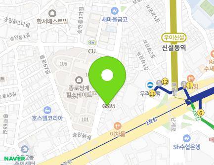 서울특별시 종로구 숭인동길 14 (숭인동, 용체육관) 지도