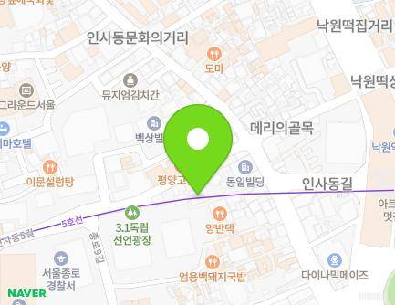 서울특별시 종로구 인사동길 19-12 (인사동, 통일빌딩) 지도