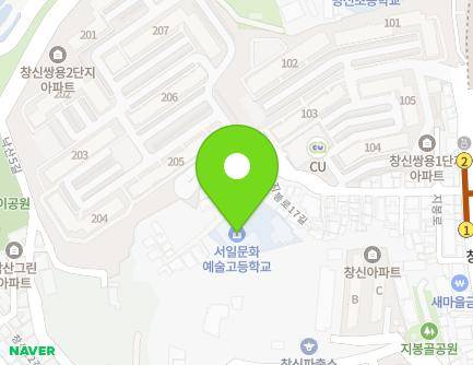 서울특별시 종로구 지봉로17길 49 (창신동, 서일문화예술고등학교) 지도