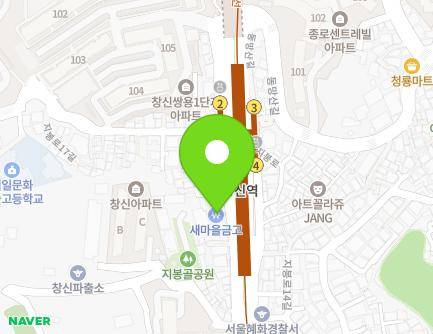 서울특별시 종로구 지봉로 99-1 (창신동, 새마을금고) 지도