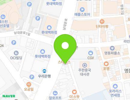 서울특별시 중구 남대문로 68 (명동2가) 지도