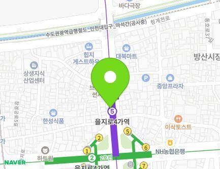 서울특별시 중구 창경궁로 지하51 (주교동, 을지로4가역5호선) 지도