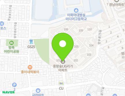 서울특별시 중랑구 망우로75길 19 (망우동, 중랑숲리가아파트) 지도