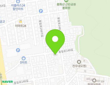 서울특별시 중랑구 동일로148길 44 (묵동) 지도