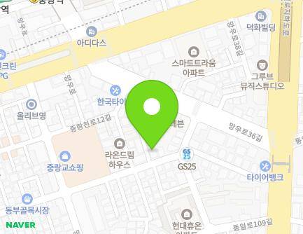 서울특별시 중랑구 망우로36길 14-17 (상봉동, 삼성쉐르빌) 지도