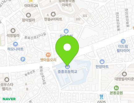 서울특별시 중랑구 봉화산로 82 (중화동, 서울중흥초등학교) 지도