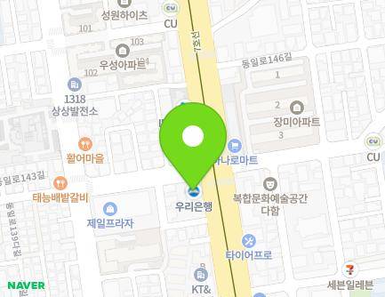 서울특별시 중랑구 동일로 837 (중화동, 우리은행) 지도
