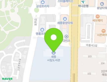 세종특별자치시 세종로 1207 (고운동, 세종시립도서관) 지도