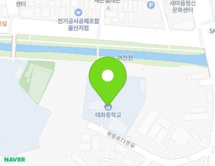 울산광역시 남구 화합로71번길 24 (야음동, 태화중학교) 지도