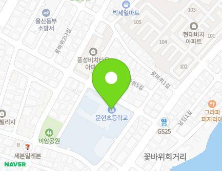 울산광역시 동구 꽃바위6길 25 (방어동, 문현초등학교) 지도