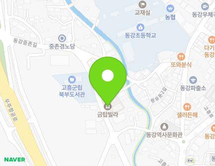 전라남도 고흥군 동강면 동강중촌길 28 (금탑빌라) 지도