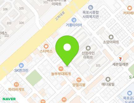 전라남도 목포시 원산중앙로17번길 7-1 (산정동, 황금빌라) 지도