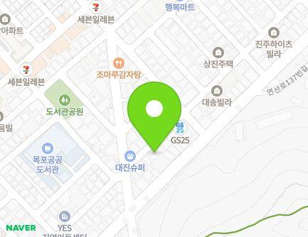 전라남도 목포시 원산정로 22-1 (산정동, 연아빌라) 지도