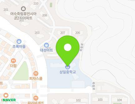 전라남도 여수시 소라면 죽림로 26 (삼일중학교) 지도
