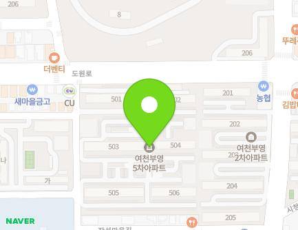 전라남도 여수시 도원로 204 (안산동, 부영아파트) 지도