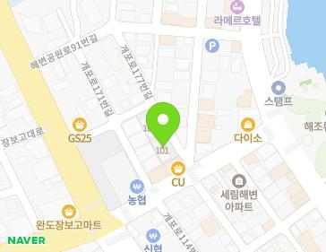 전라남도 완도군 완도읍 개포로177번길 5 (비치팰리스빌) 지도