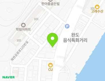 전라남도 완도군 완도읍 해변공원로 127-1 지도