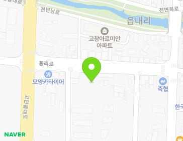 전북특별자치도 고창군 고창읍 동리로 14 (대성건축자제백화점) 지도