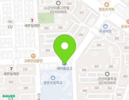 전북특별자치도 군산시 미룡로 30 (미룡동, 새마을금고) 지도