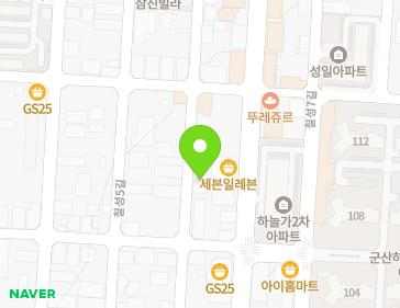 전북특별자치도 군산시 칠성6길 120 (산북동, 예수사랑교회) 지도