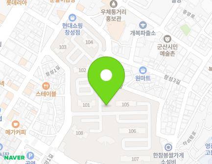 전북특별자치도 군산시 창성1길 10 (창성동, 창성주공아파트) 지도