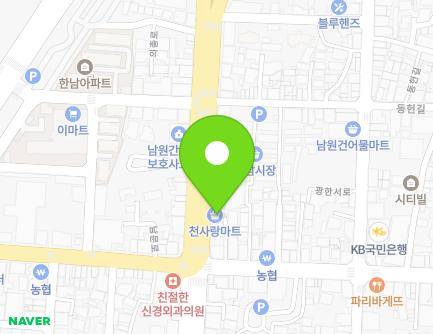 전북특별자치도 남원시 의총로 70-1 (하정동, 천사랑마트,전통한과) 지도