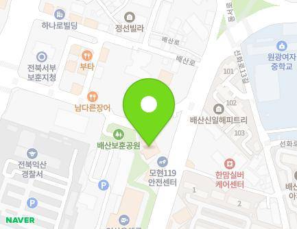 전북특별자치도 익산시 배산로 183 (모현동2가, 한사랑빌딩) 지도