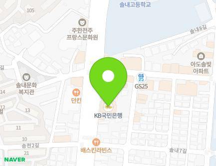 전북특별자치도 전주시 덕진구 송천중앙로 154 (송천동1가, 국민은행) 지도