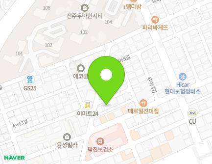 전북특별자치도 전주시 덕진구 우아3길 20-14 (우아동3가, 피카소빌) 지도