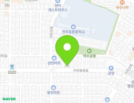 전북특별자치도 전주시 완산구 거마중앙로 27-1 (삼천동1가, 세우리주택) 지도