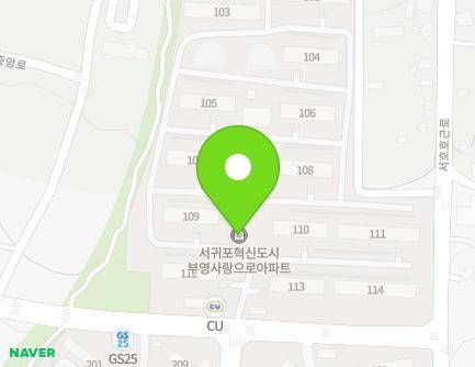 제주특별자치도 서귀포시 서호남로 91 (서호동, 서귀포혁신사랑으로부영아파트) 지도