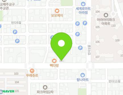제주특별자치도 제주시 인다10길 31 (아라일동) 지도