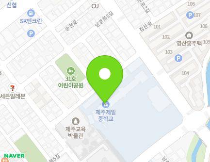 제주특별자치도 제주시 남광로 33 (이도이동, 제주제일중학교) 지도