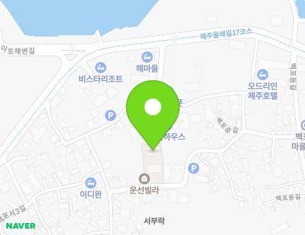 제주특별자치도 제주시 백포중길 26 (이호일동, 운선빌라) 지도