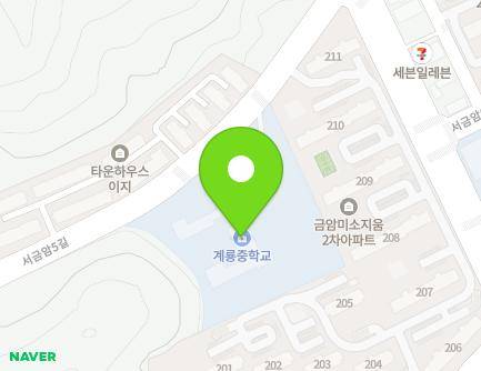 충청남도 계룡시 서금암5길 17 (금암동, 계룡중학교) 지도