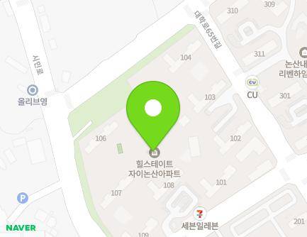 충청남도 논산시 시민로132번길 7 (내동, 힐스테이트자이논산) 지도