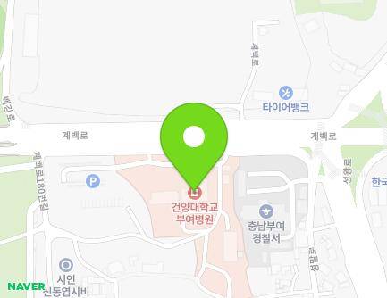 충청남도 부여군 부여읍 계백로 200 (건양대부여병원) 지도