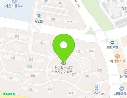 충청남도 천안시 동남구 청수4로 11 (청당동, 청수한양수자인) 지도