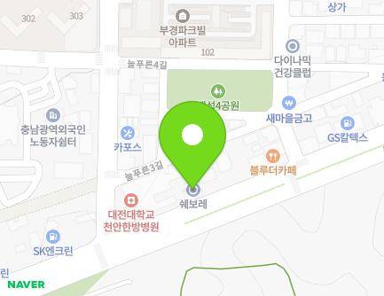 충청남도 천안시 서북구 동서대로 45 (두정동) 지도