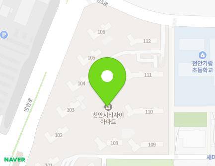 충청남도 천안시 서북구 성성6로 21 (성성동, 천안시티자이) 지도