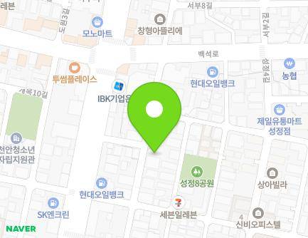 충청남도 천안시 서북구 성정1길 40 (성정동) 지도