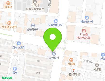 충청남도 천안시 서북구 쌍용대로 317 (성정동) 지도