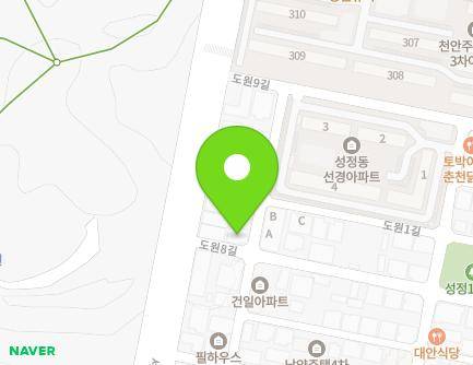 충청남도 천안시 서북구 도원8길 5 (성정동, 한국알미늄(주)천안대리점) 지도