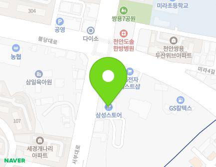 충청남도 천안시 서북구 서부대로 354 (쌍용동) 지도