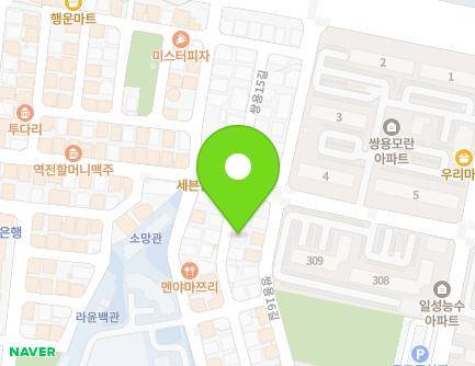 충청남도 천안시 서북구 쌍용15길 17 (쌍용동, 한영홈피스텔) 지도