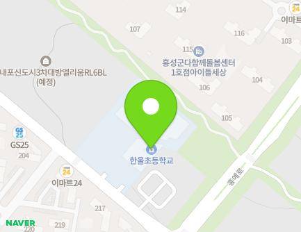 충청남도 홍성군 홍북읍 홍학로 131 (한울초등학교) 지도