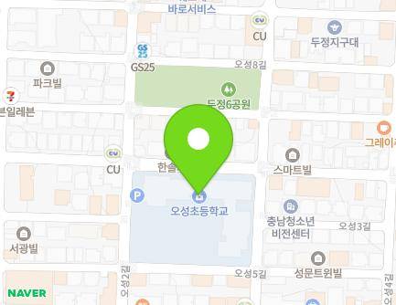 충청남도 천안시 서북구 오성5길 23 (두정동, 오성초등학교) 지도