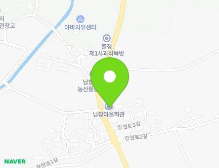 충청북도 괴산군 불정면 창현로 74 (남창새마을회관) 지도